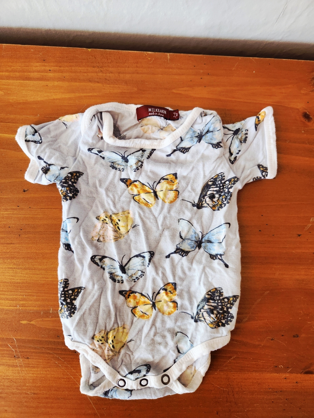MilkBarn 3-6m Bamboo Butterfly Print Onsie